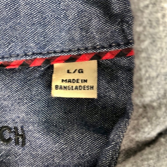 Woolrich gray flannel button down shirt chest pockets - Picture 6 of 9